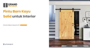 Pintu Barn Kayu Solid untuk Interior